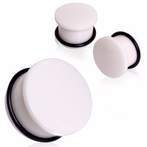 Organic Buffalo Bone Single Flare Plug with O-Ring-WildKlass Jewelry