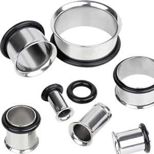 316L Surgical Steel Single Flared Tunnel Plug Up to 2"-WildKlass Jewelry