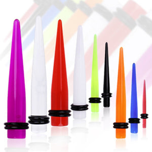 UV Coated Acrylic Taper with O-Rings (Sold as Pair)-WildKlass Jewelry