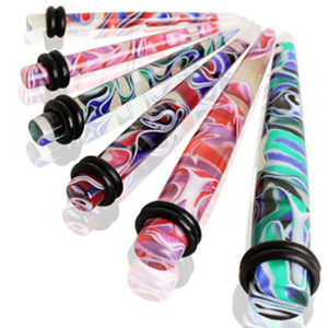 UV Acrylic Multi Color Marble Taper-WildKlass Jewelry