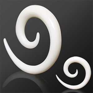 White Buffalo Horn Spiral Taper-WildKlass Jewelry