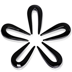 Black Glass "U" Shaped Taper-WildKlass Jewelry
