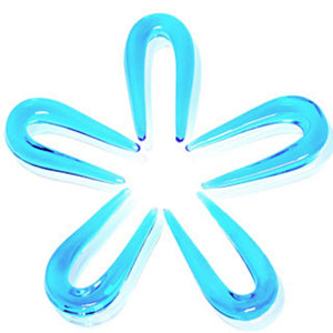 Aqua Glass "U" Shaped Taper-WildKlass Jewelry