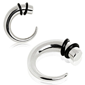 316L Surgical Steel Curved Taper with O-Ring-WildKlass Jewelry