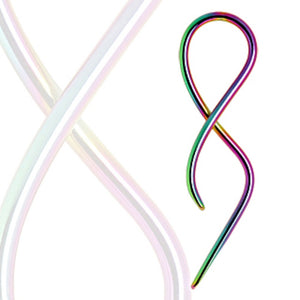 Rainbow PVD Plated Twisted Taper with Uneven Ends-WildKlass Jewelry