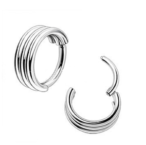 WILDKLASS 316L Stainless Steel Triple Seamless Clicker Ring-WildKlass Jewelry
