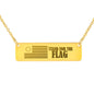 "Stand for the Flag" Stainless Steel Horizontal Bar Necklace-WildKlass Jewelry