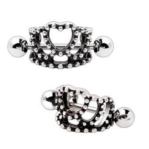 WILDKLASS 316L Stainless Steel Heart Crown Cartilage Cuff Earring-WildKlass Jewelry