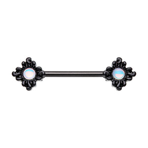 WILDKLASS Illuminating Opal Sun Nipple Barbell Ring-WildKlass Jewelry