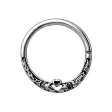 WILDKLASS 316L Stainless Steel Snake Heart Seamless Ring-WildKlass Jewelry