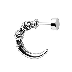 WildKlass 16L Stainless Steel Skeleton Talon Fake Taper-WildKlass Jewelry