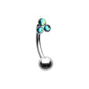 Black, Rose Gold, Gold, Silver Triple Opal Cluster Curved Barbell Eyebrow Ring-WildKlass Jewelry