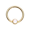 Colorline & Silver & Golden & Rose Gold Synthetic Opal Ball Steel Captive Bead Ring-WildKlass Jewelry