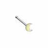 Illuminating Glow in the Dark Moon L-Shape & Stud Nose Ring-WildKlass Jewelry