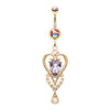Golden & Rose Gold Princess Beloved Heart Belly Button Ring-WildKlass Jewelry
