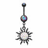 Rose Gold & Golden & Blackline Multi-Sprinkle Dot Sun Belly Button Ring-WildKlass Jewelry