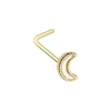 Golden & Rose Gold Illuminating Moon Shape L-Shape & Stud Nose Ring-WildKlass Jewelry