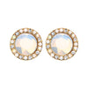 Silver, Golden, Rose Gold, Teal Round Crown Faceted Jeweled Combo Ear Stud Earrings-WildKlass Jewelry