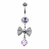 Golden & Rose Gold & Silver Dainty Bow Tie Gem Sparkle Belly Button Ring-WildKlass Jewelry