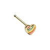 Golden & Rose Gold Power of Love Rainbow Heart L-Shape & Stud Nose Ring-WildKlass Jewelry