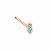 Rose Gold, Gold, Silver Glamourous Sparkling Teardrop L-Shape, Stud Nose Ring-WildKlass Jewelry