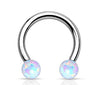 Synthetic Opal WildKlass Horseshoe 316L Surgical Steel-WildKlass Jewelry