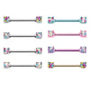 Golden & Silver & Colored Multi Color Sprinkle Dot Multi Gem Prong Set Nipple Barbell Ring-WildKlass Jewelry