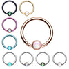 Colorline & Silver & Golden & Rose Gold Synthetic Opal Ball Steel Captive Bead Ring-WildKlass Jewelry