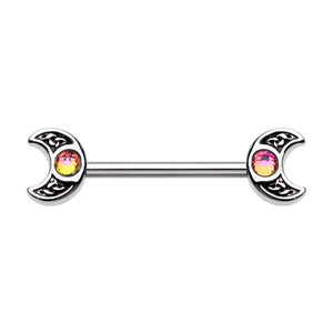 WILDKLASS Treasure Celtic Moon Nipple Barbell Ring-WildKlass Jewelry