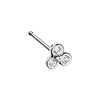 Golden & Rose Gold & Silver Bezel Trilogy L-Shape Nose Ring-WildKlass Jewelry
