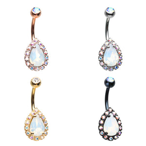 Opalescent Teardrop WildKlass Belly Button Ring-WildKlass Jewelry
