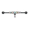 Colored & Silver & Rose Gold Dazzling Gem Row Dangle Industrial Barbell-WildKlass Jewelry