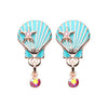 Gold, Rose Gold Ariel's Seashell Star Ear Stud Earrings-WildKlass Jewelry