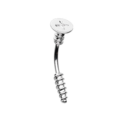 Flat Head Screw Bolt Curved Eyebrow Ring-WildKlass Jewelry