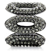 1W033 Ruthenium Brass Ring with Top Grade Crystal in Black Diamond-WildKlass Jewelry