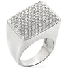1W035 Rhodium Brass Ring with Top Grade Crystal in Clear-WildKlass Jewelry