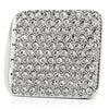 1W035 Rhodium Brass Ring with Top Grade Crystal in Clear-WildKlass Jewelry