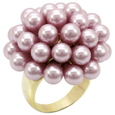 1W051 Gold Brass Ring with Synthetic in Light Amethyst-WildKlass Jewelry