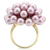 1W051 Gold Brass Ring with Synthetic in Light Amethyst-WildKlass Jewelry