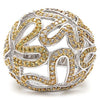 1W095 Reverse Two-Tone Brass Ring with AAA Grade CZ in Topaz-WildKlass Jewelry