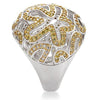 1W095 Reverse Two-Tone Brass Ring with AAA Grade CZ in Topaz-WildKlass Jewelry