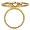 1W096 Matte Gold Brass Ring with AAA Grade CZ in Multi Color-WildKlass Jewelry