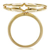 1W096 Matte Gold Brass Ring with AAA Grade CZ in Multi Color-WildKlass Jewelry
