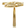 1W096 Matte Gold Brass Ring with AAA Grade CZ in Multi Color-WildKlass Jewelry