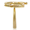 1W096 Matte Gold Brass Ring with AAA Grade CZ in Multi Color-WildKlass Jewelry