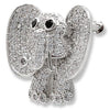 1W126 Imitation Rhodium Brass Brooches with AAA Grade CZ in Black Diamond-WildKlass Jewelry