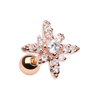 Rose Gold & Silver Dainty Twinkle Star Cartilage Tragus Earring-WildKlass Jewelry
