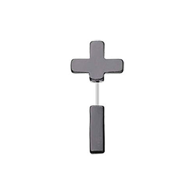 Blackline Cross WildKlass Fake Taper Earring-WildKlass Jewelry