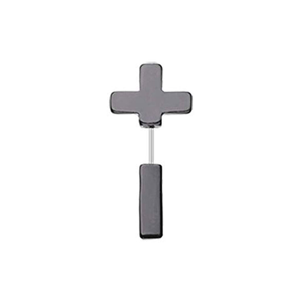 Blackline Cross WildKlass Fake Taper Earring-WildKlass Jewelry