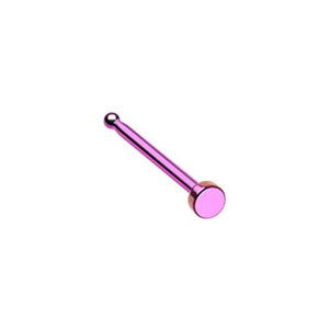 Colored Round Plate Basic Steel WildKlass Nose Stud Ring-WildKlass Jewelry
